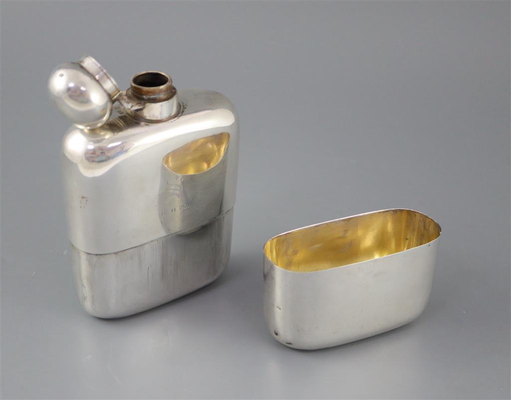 A large George V silver hip flask by James Dixon & Sons, Sheffield, 1918,